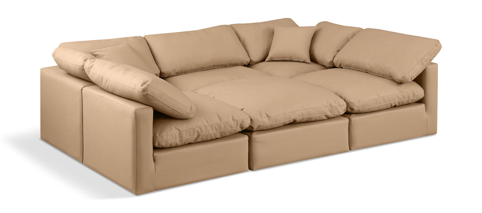 Indulge 105" Vegan Leather Upholstered 6pc. Modular Sectional