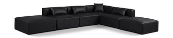 Cube 144" Vegan Leather Upholstered 6pc. Modular Sectional