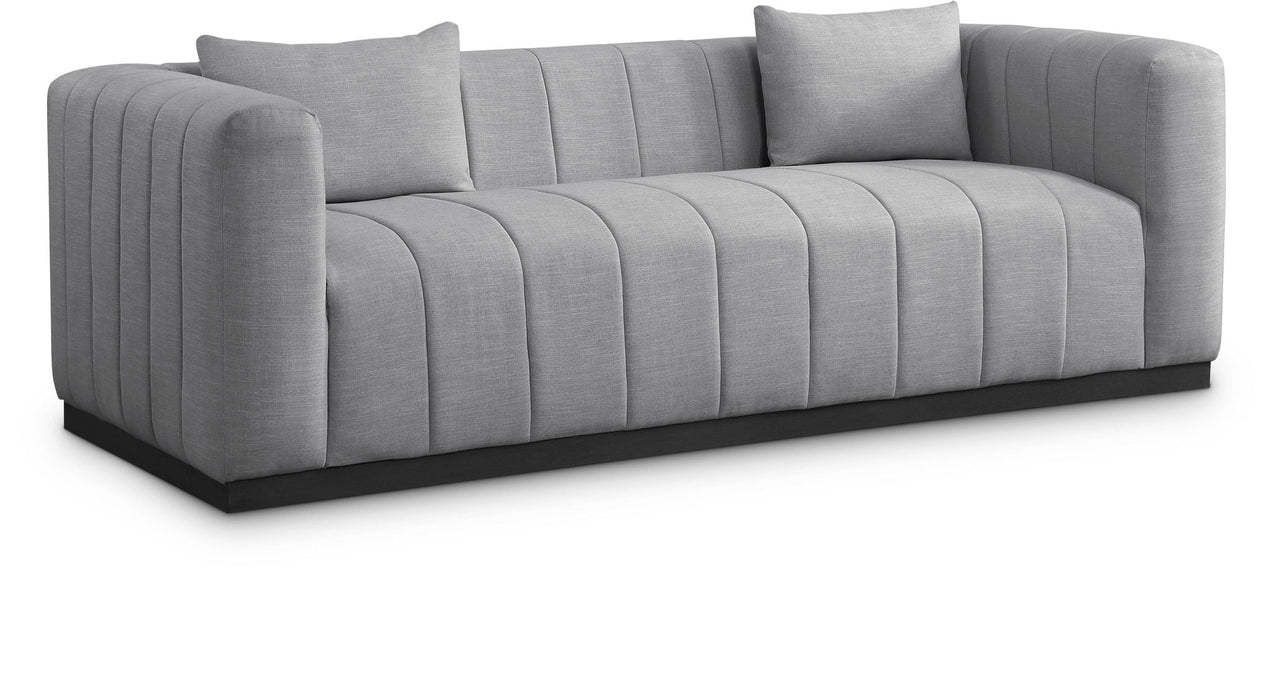 Lucia 90.5" Linen Textured Fabric Upholstered Sofa