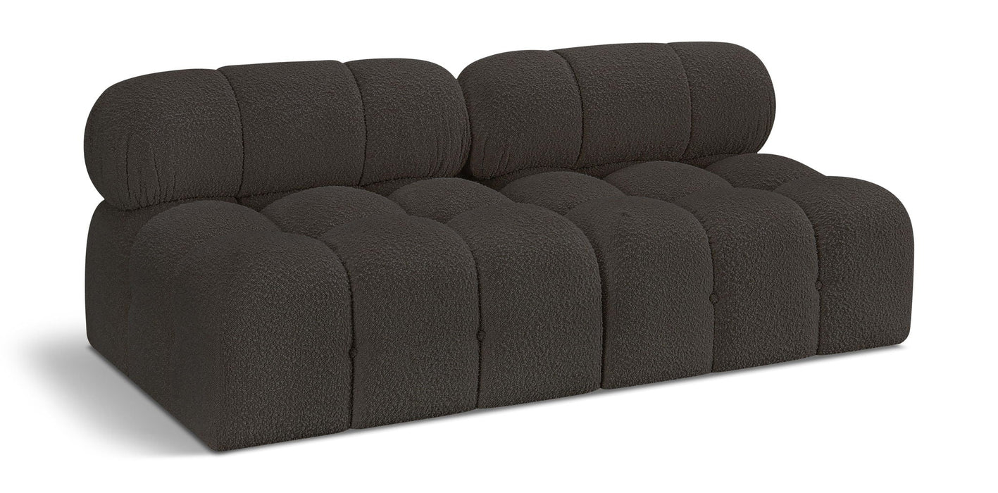 Ames 68" Boucle Fabric Upholstered 2pc. Armless Modular Loveseat