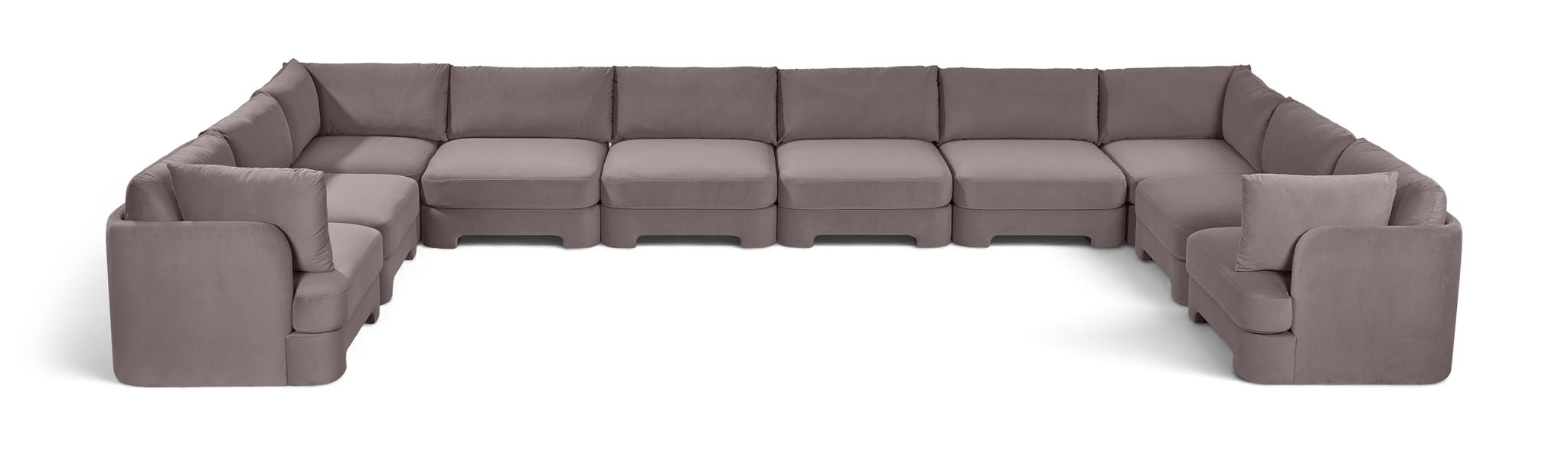 Seccional modular tapizado de terciopelo de alto rendimiento Hammond de 222" de 10 piezas