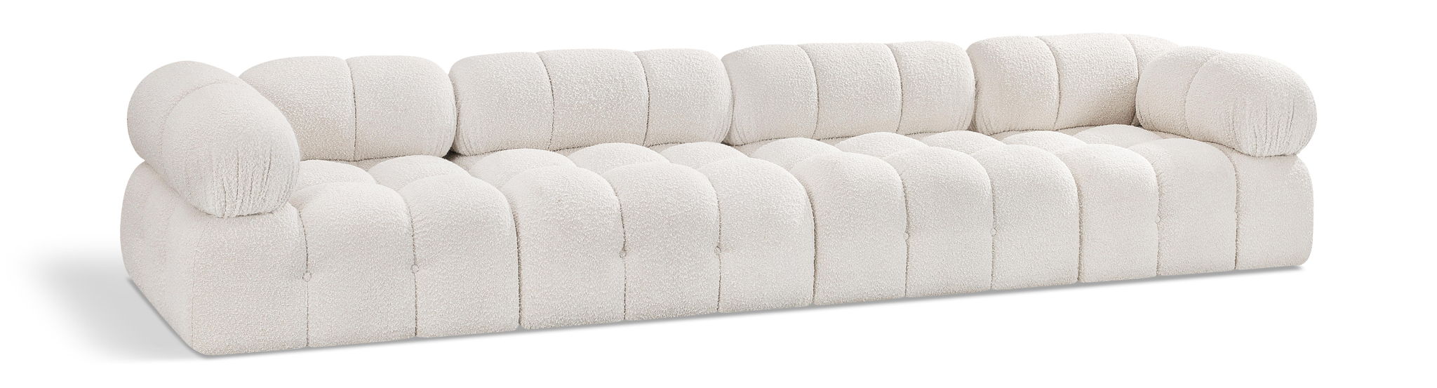 Ames 136" Boucle Fabric Upholstered 4pc. Modular Sofa