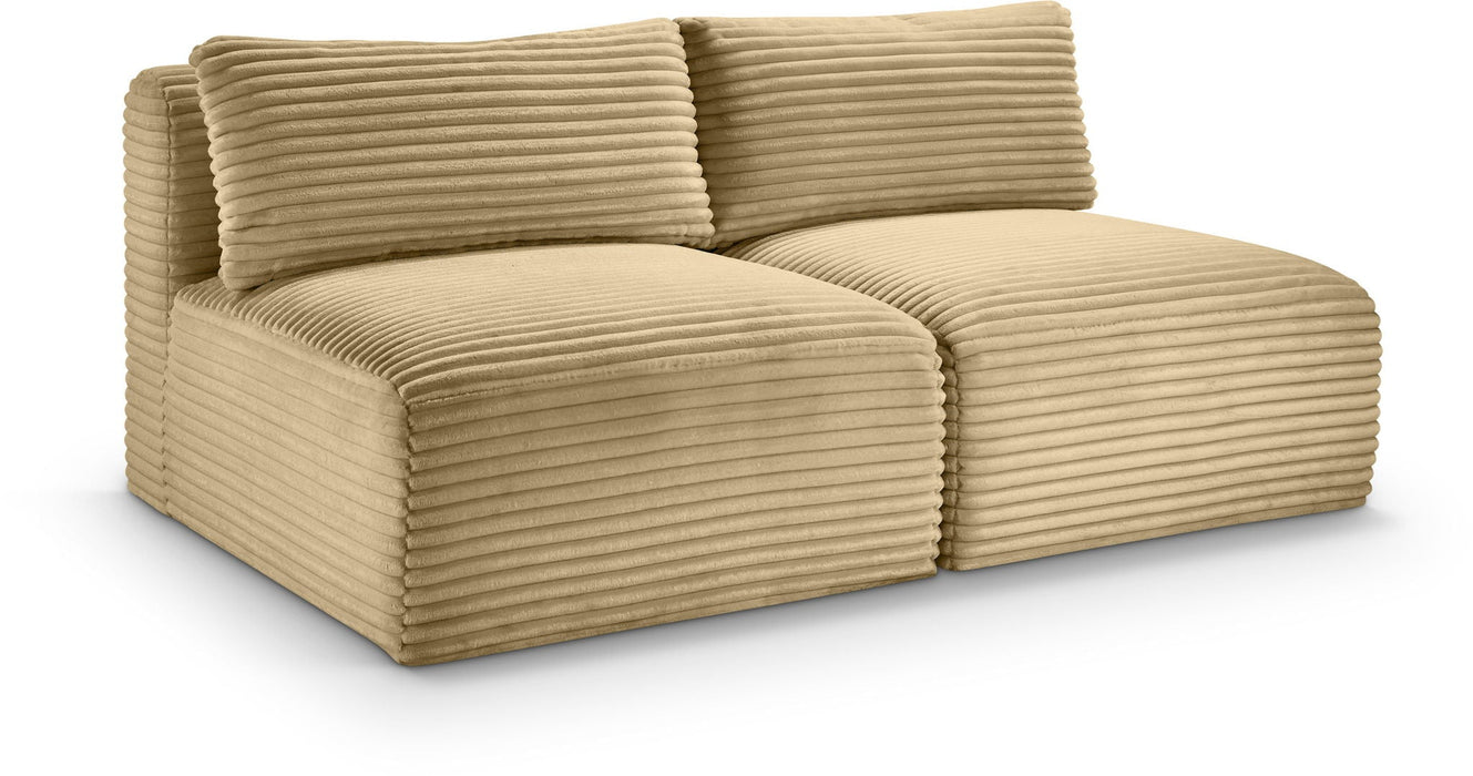 Shaggy 62" Corduroy Performance Fabric Upholstered Modular Loveseat