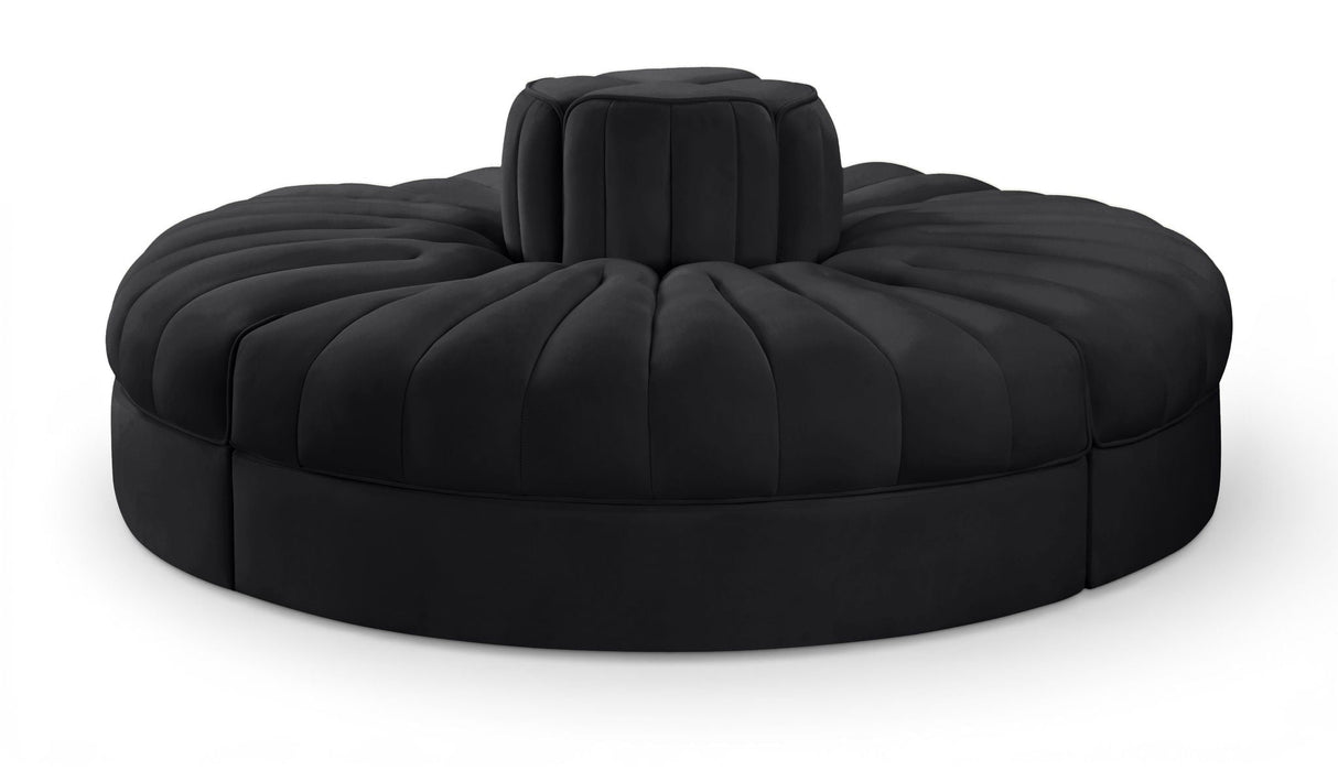 Rummi 68" Velvet Performance Fabric Upholstered 4pc. Modular Sofa