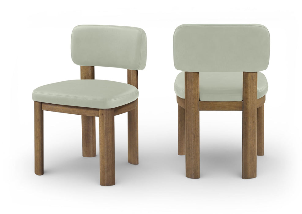 Silla de comedor tapizada de cuero vegano Paloma