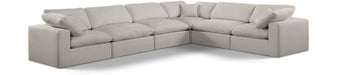 Comfy 158" Linen Textured Fabric Upholstered 6pc. Modular Sectional