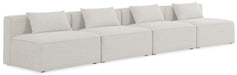 Cube 144" Fabric Upholstered 4pc. Armless Modular Sofa