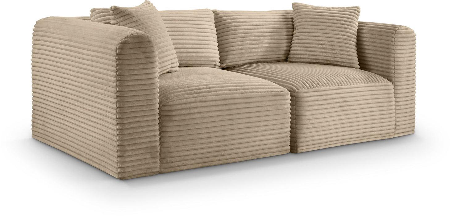 Shaggy 78" Corduroy Performance Fabric Upholstered Modular Loveseat
