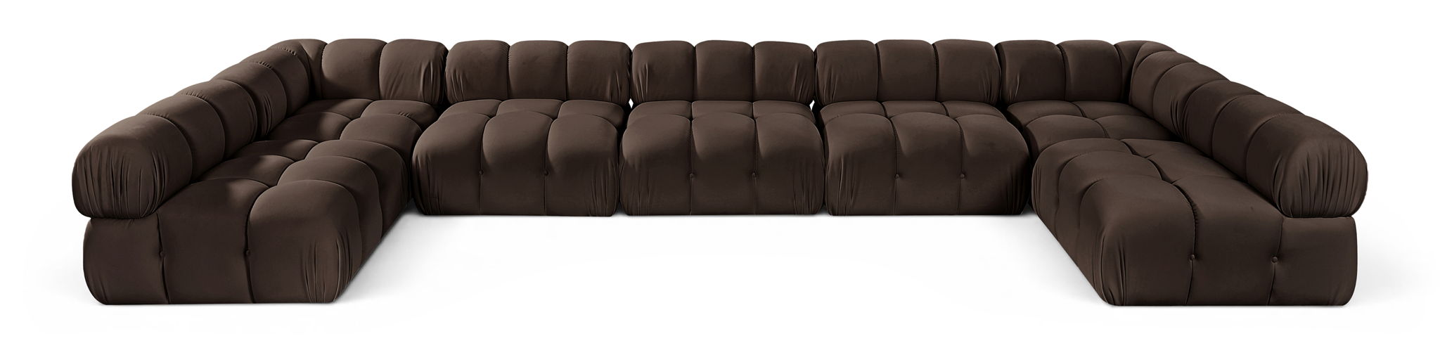 Seccional modular tapizado de terciopelo de alto rendimiento Orin de 185" de 7 piezas