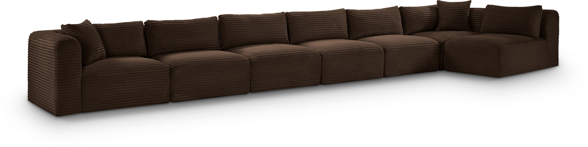Shaggy 202" Corduroy Performance Fabric Upholstered Modular Sectional