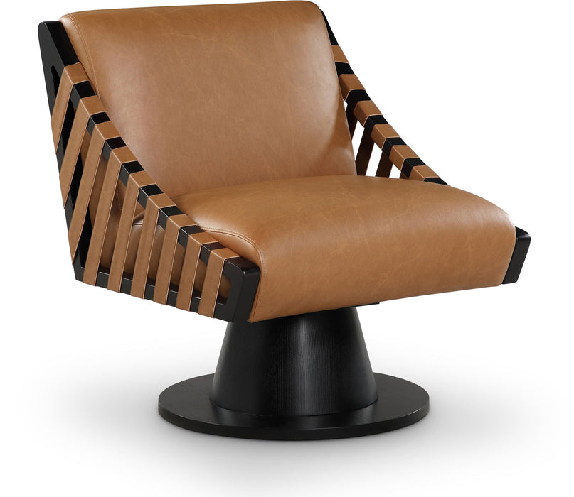 Millwin Vegan Leather Upholstered Swivel Accent Chair