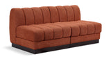 Quinn 64" Chenille Fabric Upholstered 2pc. Armless Modular Loveseat