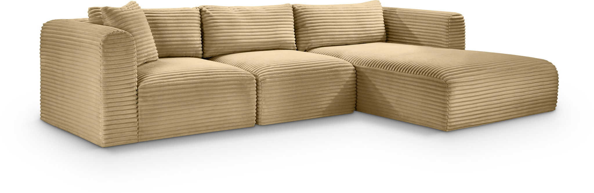 Shaggy 114" Corduroy Performance Fabric Upholstered Modular Sectional