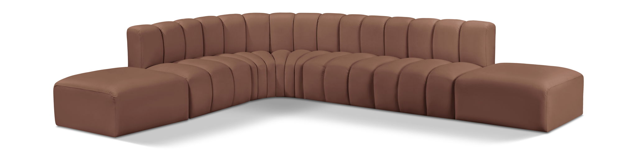 Arc 172" Vegan Leather Upholstered 7pc. Modular Sectional