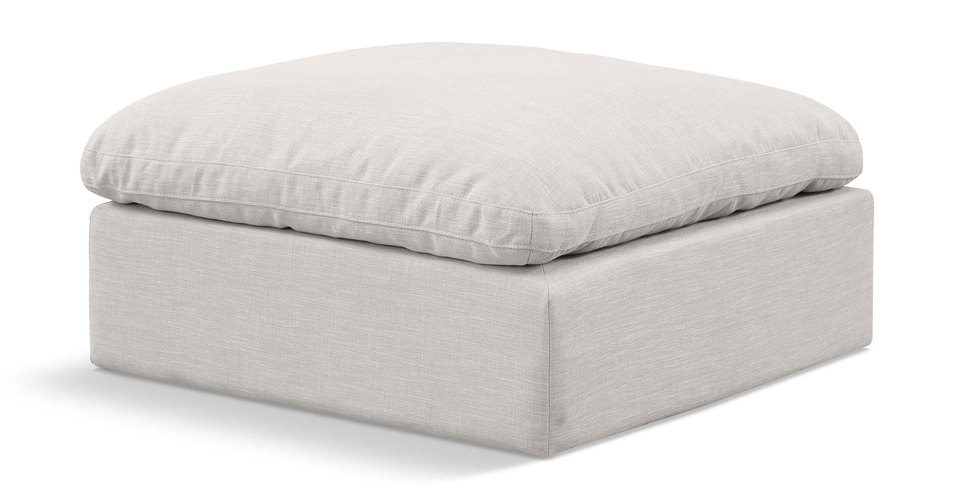 Otomana modular tapizada de tela con textura de lino Indulge