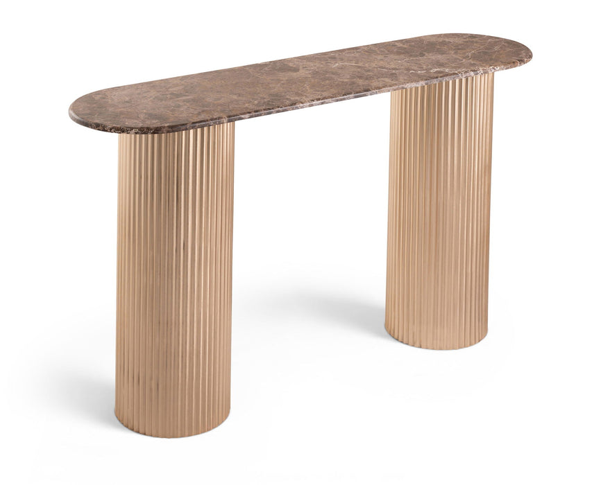 Cindra Genuine Marble Top And Iron Base Console Table