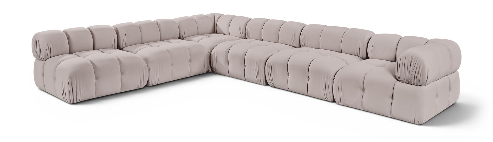 Orin 148" Velvet Performance Fabric Upholstered 6 Pc. Modular Sectional