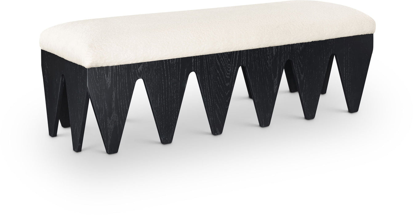 Altair Velour Fur Fabric Upholstered Bench