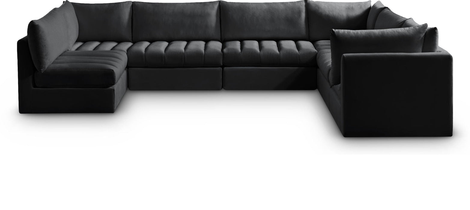 Jacob 140" Velvet Upholstered 7pc. Modular Sectional