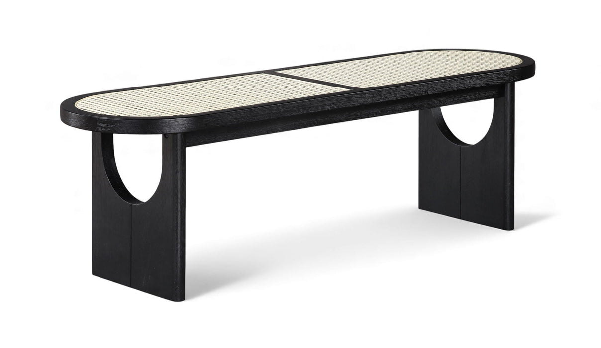 Canovia Solid Wood And Faux Cane Bench