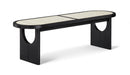 Canovia Solid Wood And Faux Cane Bench