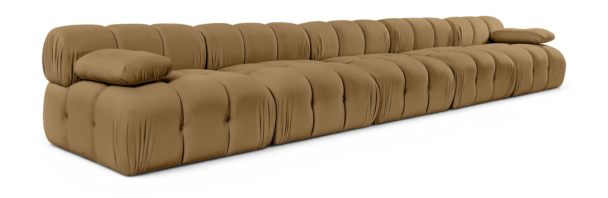 Orin 185" Velvet Performance Fabric Upholstered 5 Pc. Modular Sofa