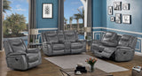 Sofá reclinable tapizado Conrad con reposabrazos acolchados gris