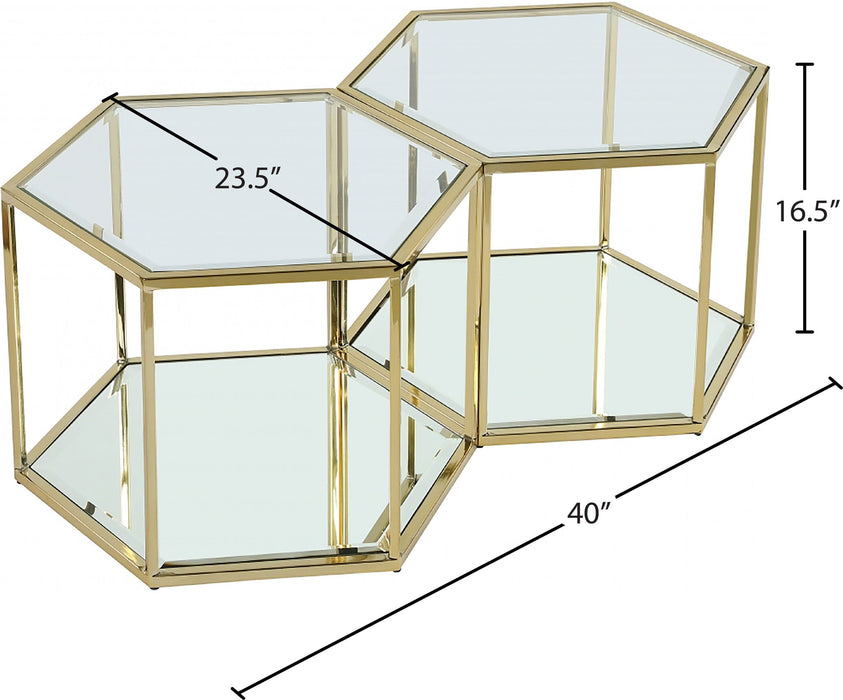 Mesa de centro modular de vidrio y de acero Sei de 2 piezas