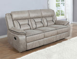 Sofá reclinable tapizado Greer color topo
