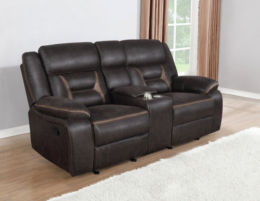 Greer Upholstered Motion Reclining Loveseat Taupe