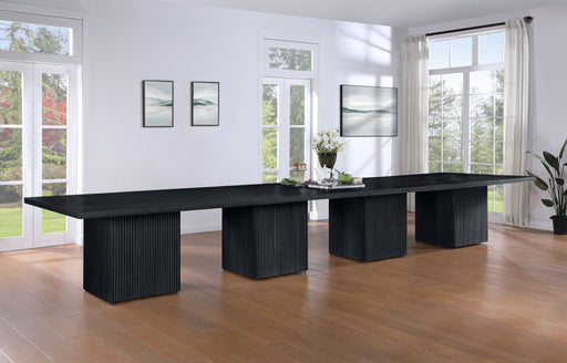 Belinda 216" Solid Wood And Oak Veneer Modular Dining Table - Black