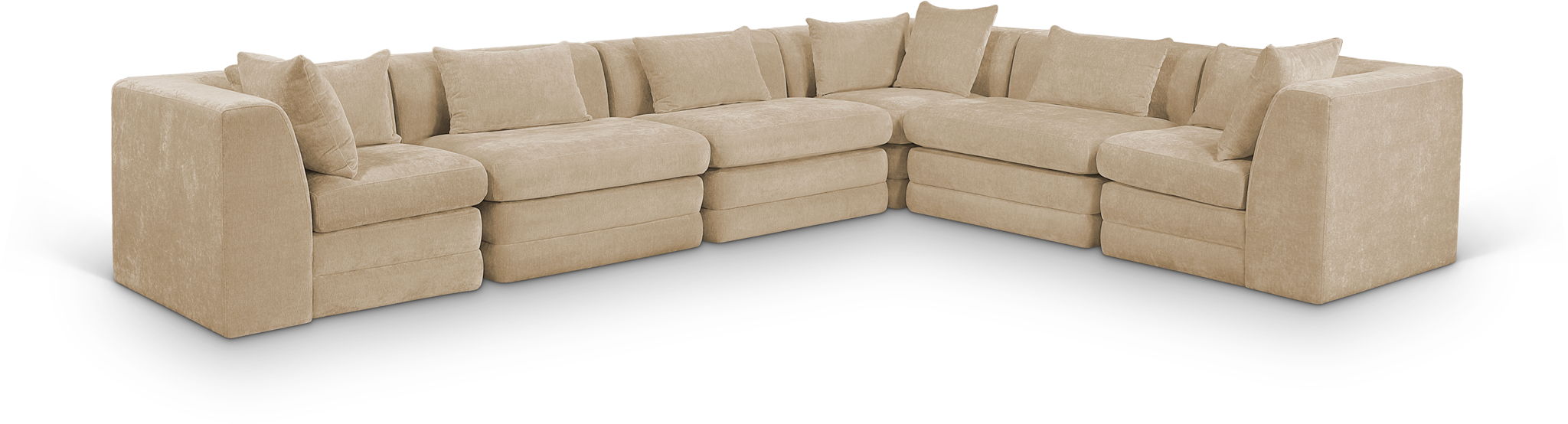 Seccional modular tapizado de chenilla Stellar de 152" de 6 piezas