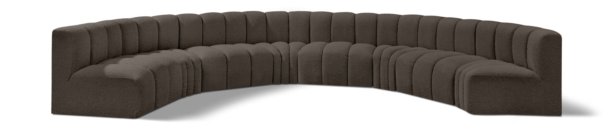 Seccional modular tapizado de bouclé Arc de 162" de 8 piezas