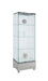 Contemporary Glass Curio w/ Shelves, Drawer & LED Lights 6628-CUR-STL