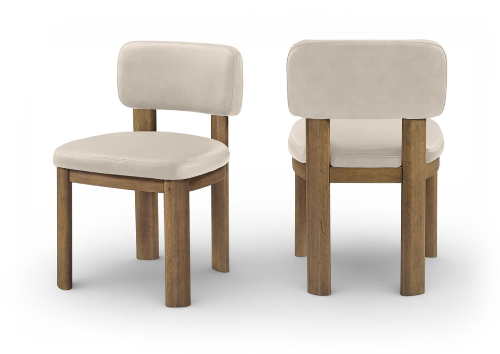 Silla de comedor tapizada de cuero vegano Paloma