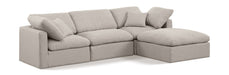 Indulge 105" Linen Textured Fabric Upholstered 4pc. Modular Sectional