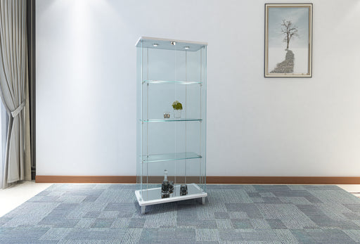 Starphire Glass Curio w/ Bent Glass Back 6639-CUR