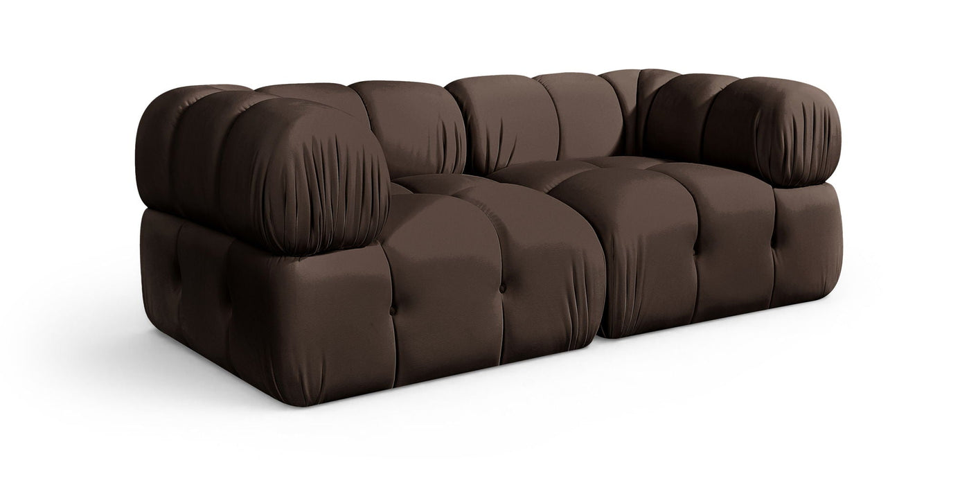 Orin 74" Velvet Performance Fabric Upholstered 2 Pc. Modular Loveseat