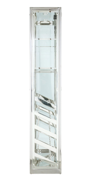 Contemporary Glass Curio w/ Wine & Stemware Racks 6655-CUR