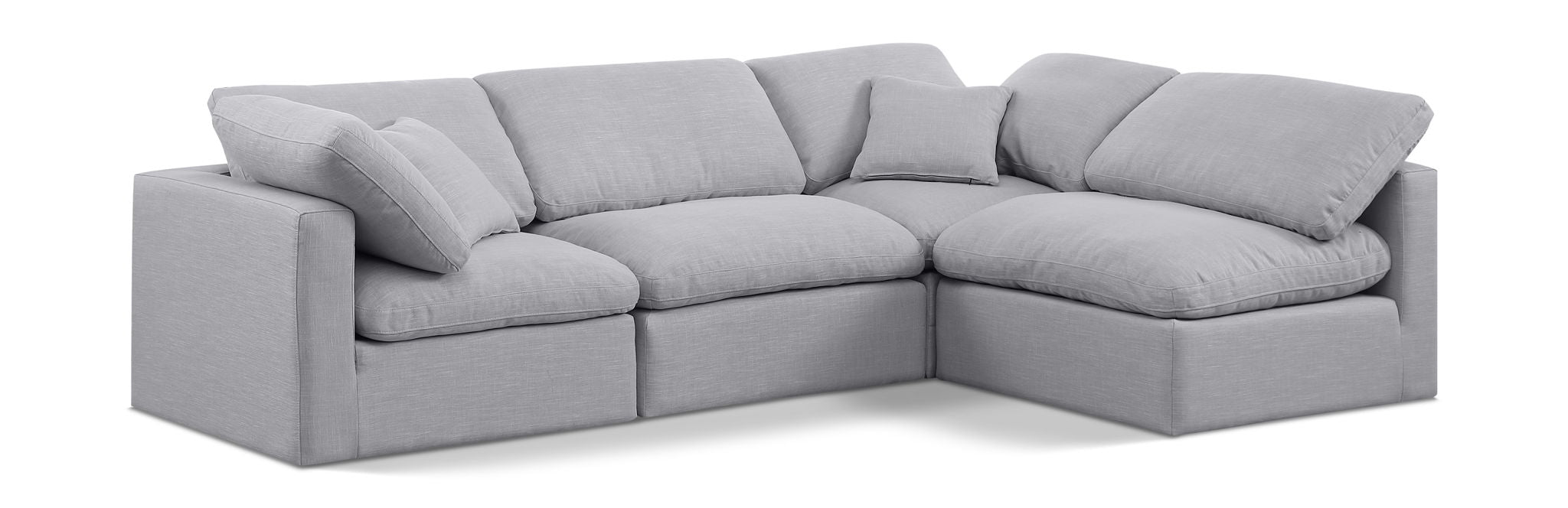 Indulge 105" Linen Textured Fabric Upholstered 4pc. Modular Sectional