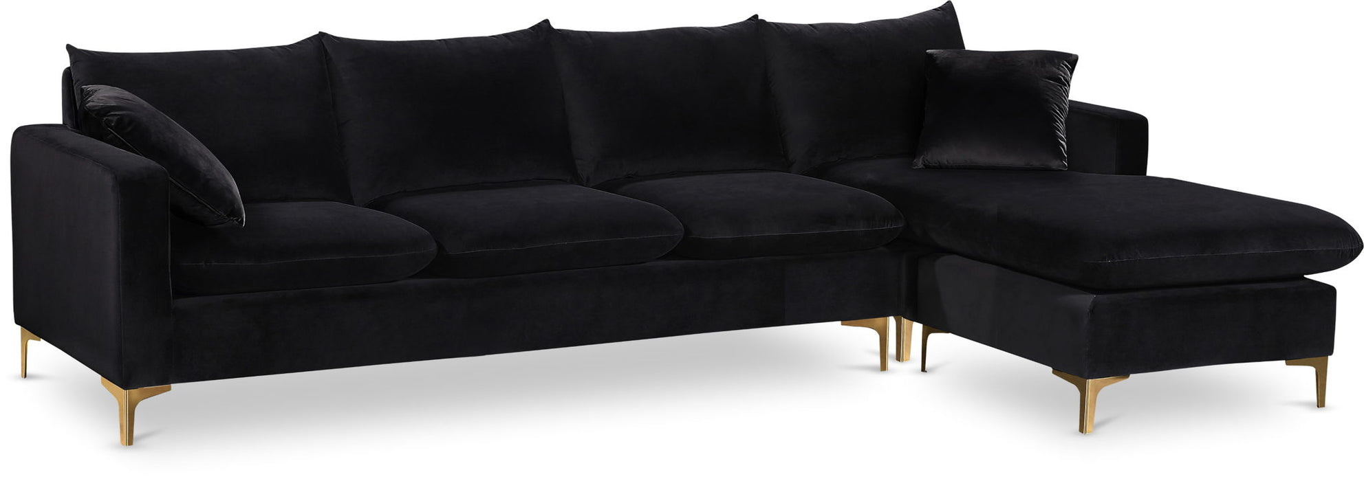 Seccional tapizado reversible de terciopelo Naomi de 110"