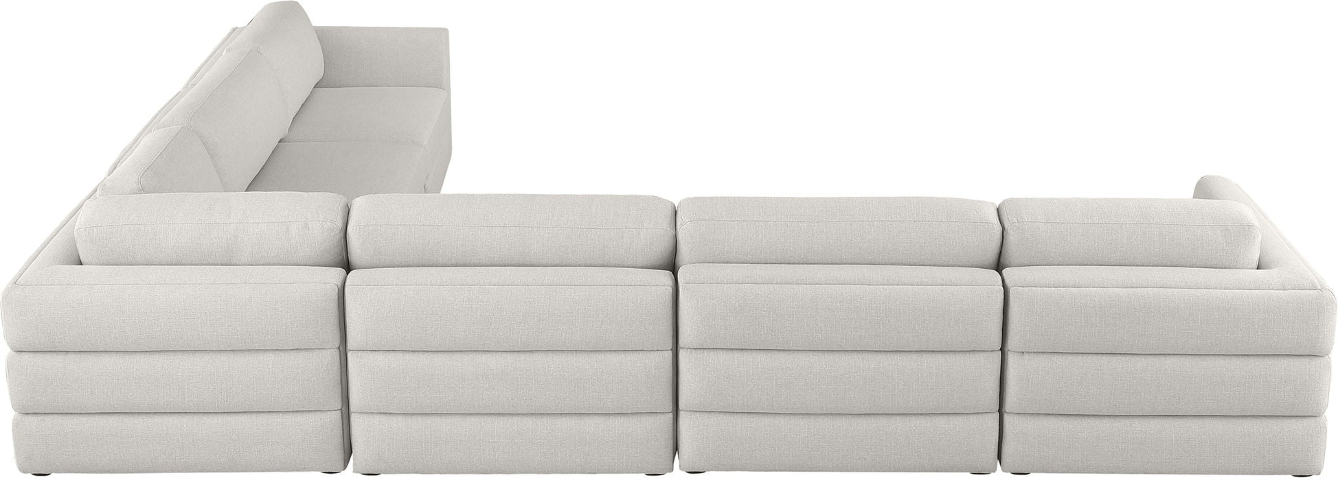 Beckham 152" Linen Textured Fabric Upholstered 6pc. Modular Sectional