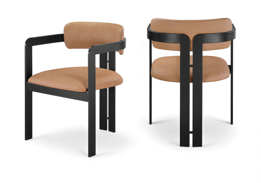 Aurum Vegan Leather Upholstered And Matte Black Iron Frame Dining Chair