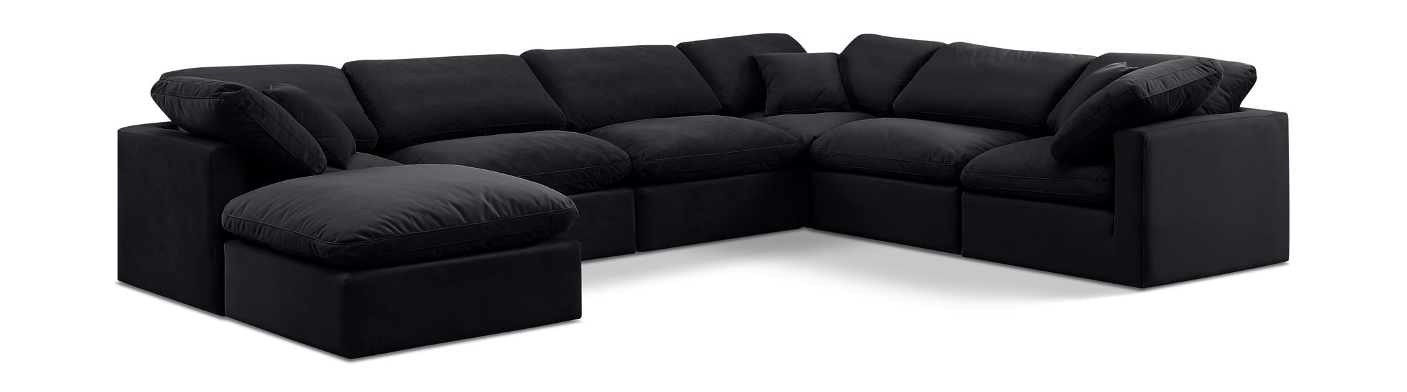 Indulge 140" Velvet Upholstered 7pc. Modular Sectional
