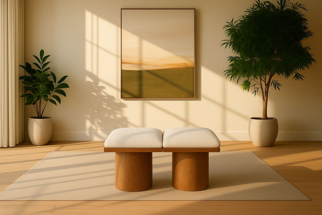 Pavilion Boucle Fabric Upholstered 2pc. Modular Bench