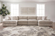 Nexora-Court 4-Piece Double Chaise Sectional - Burlap