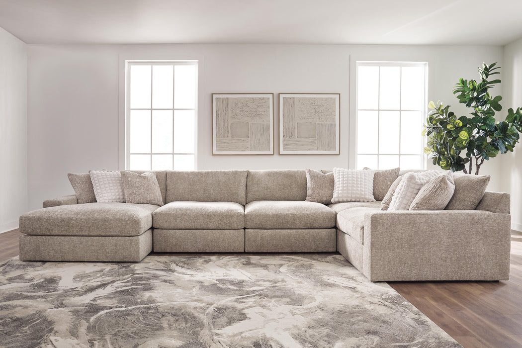 Nexora-Court 5-Piece Sectional with Chaise - Burlap