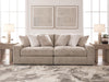 Nexora-Court 2-Piece Sectional Loveseat - Burlap