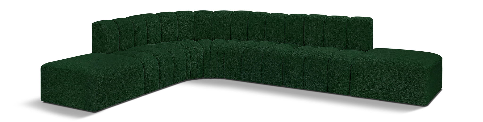 Arc 172" Boucle Fabric Upholstered 7pc. Modular Sectional
