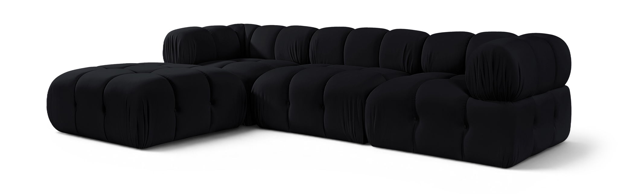 Orin 111" Velvet Performance Fabric Upholstered 4 Pc. Modular Sectional